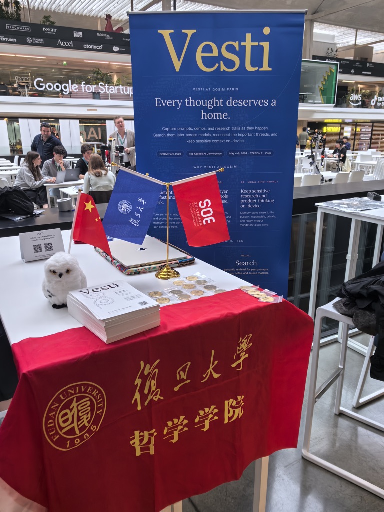 The Vesti booth at Station F, Paris — GOSIM 2026.